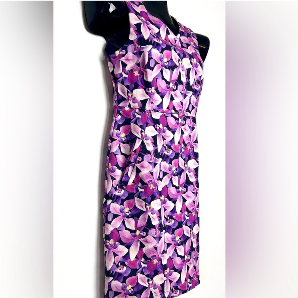 Lands' End Purple and Pink Floral Dress